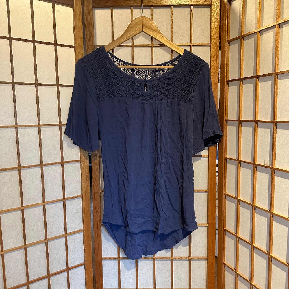Blue Rickis embroidery top